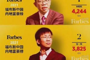 中国内地富豪榜出炉钟睒睒登顶福布斯中国内地富豪榜名单