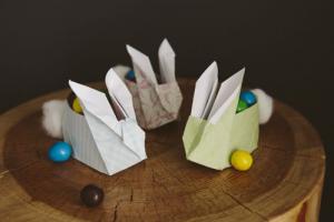 垃圾纸盒怎么叠 超萌兔子手工折纸盒教程图解