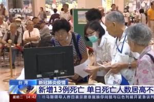 台湾新增267例本土确诊 13例死亡病例